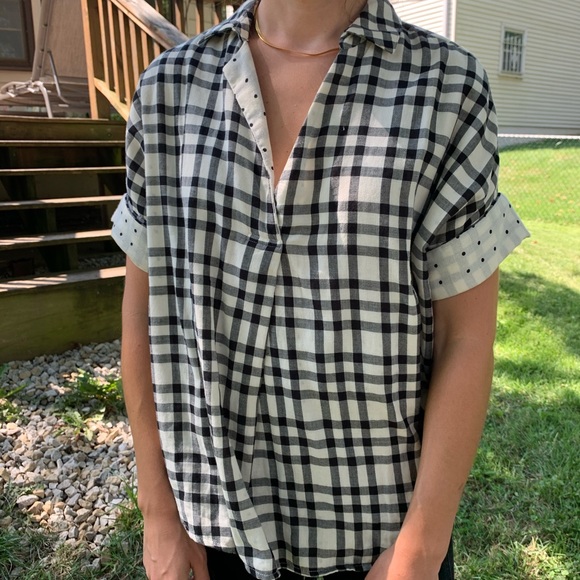Madewell gingham top 🤍🖤 - Picture 1 of 6